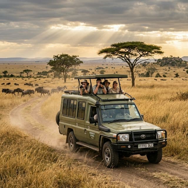 Tambisa 4×4 safari vehicle with a pop-up roof